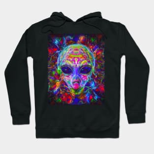 psychedelic neon alien Hoodie